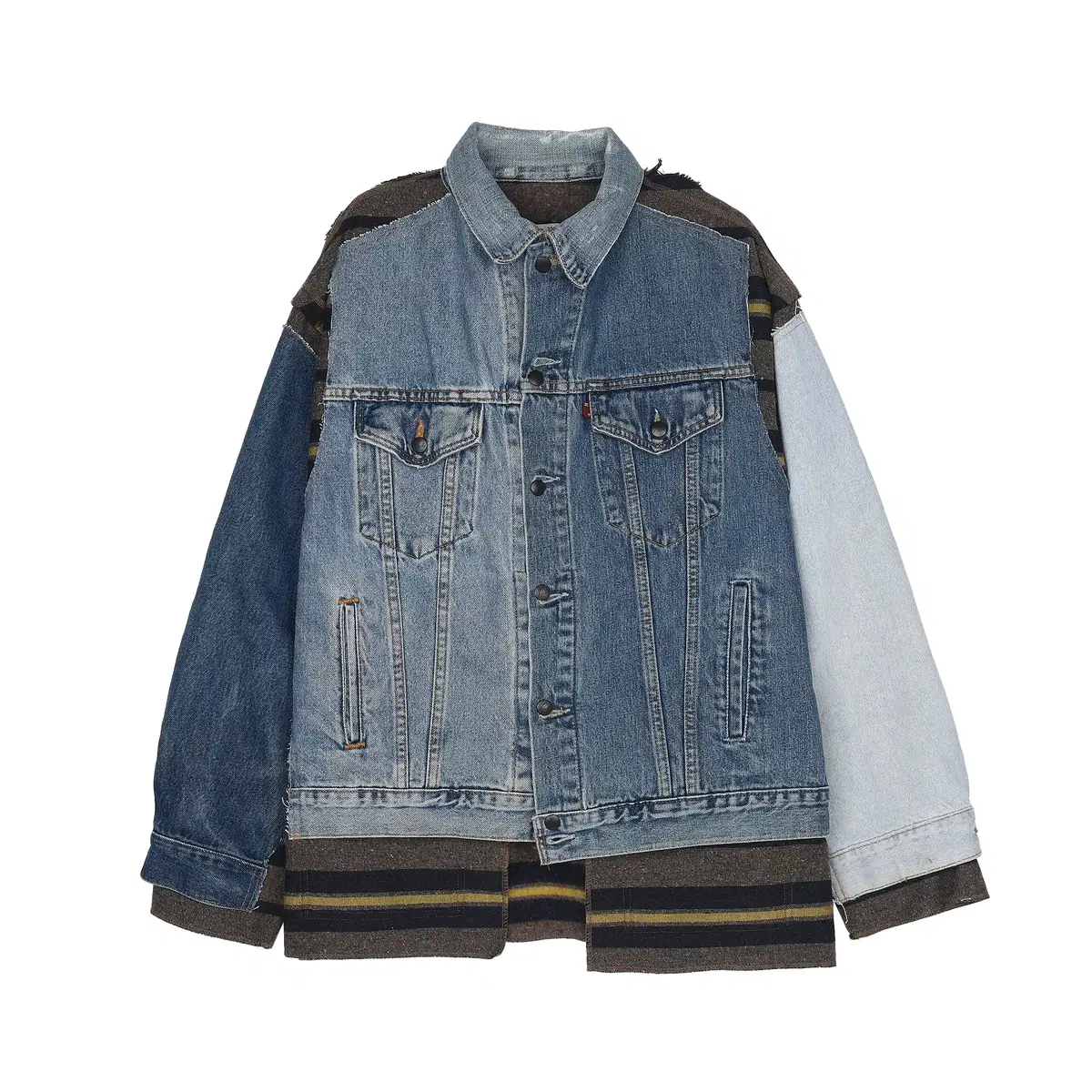 [L] Rebuild by Needles Reversible Blanket Denim Jacket