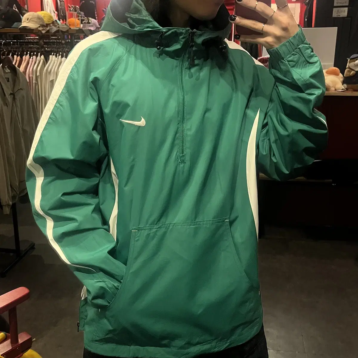 (end371) NIKE Nike Hoodie Windbreaker Green