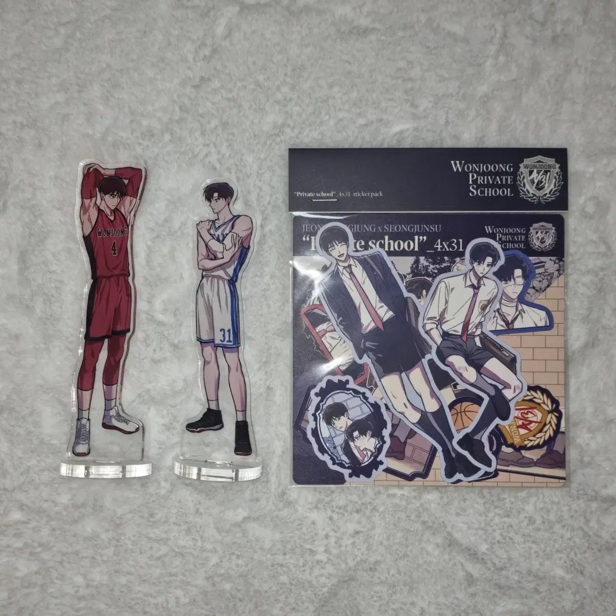 Nanim bread jun acrylic stand private school sticker wts