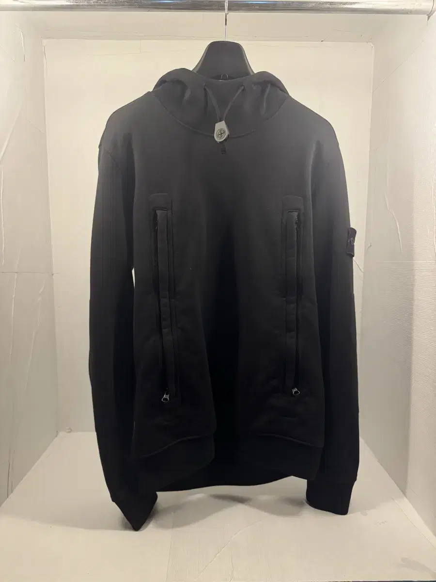 . Stone Island . Zippered Pocket String Hoodie (L)