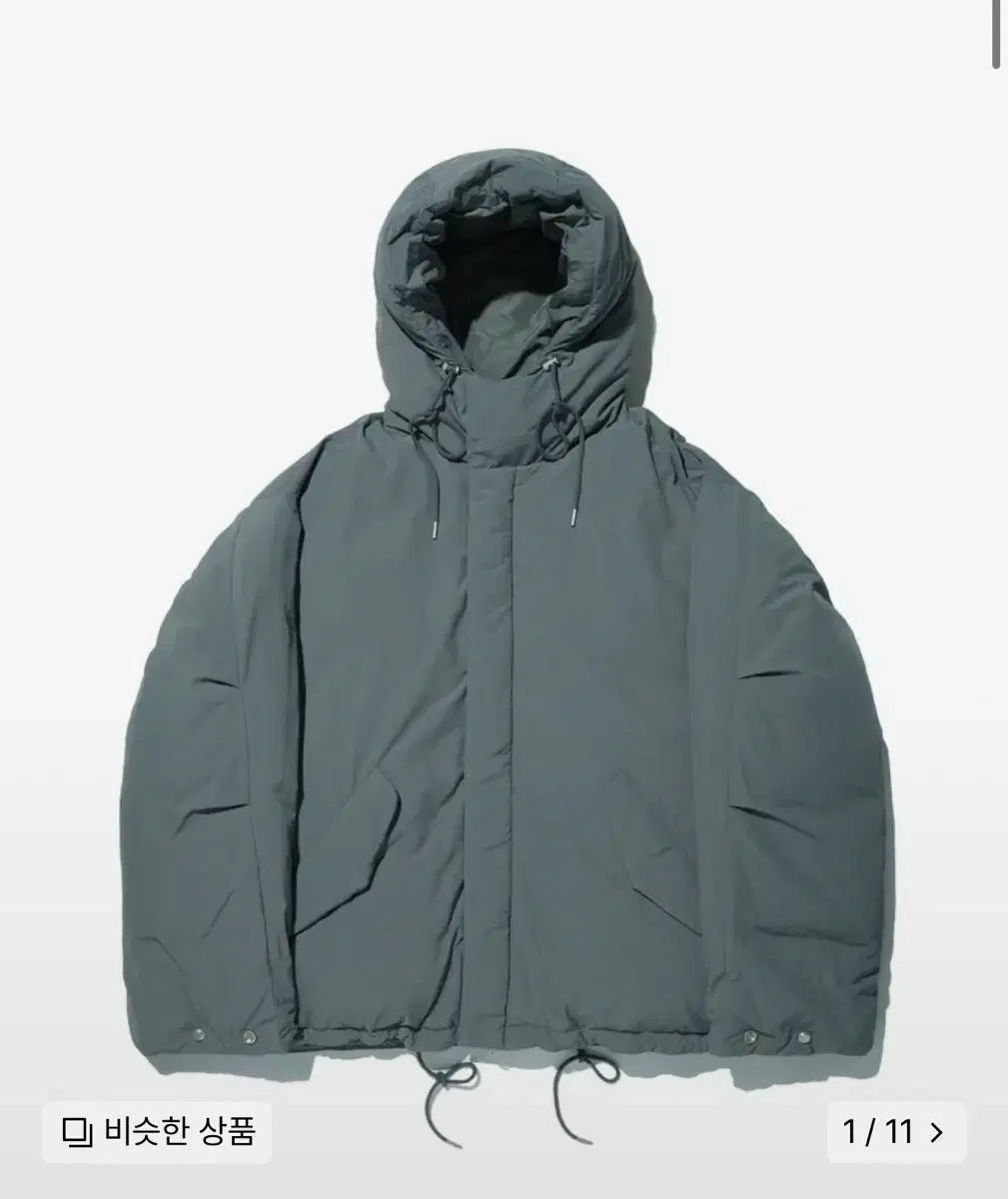 [L] Bislow M65 Hooded Short Padded Parka Gray