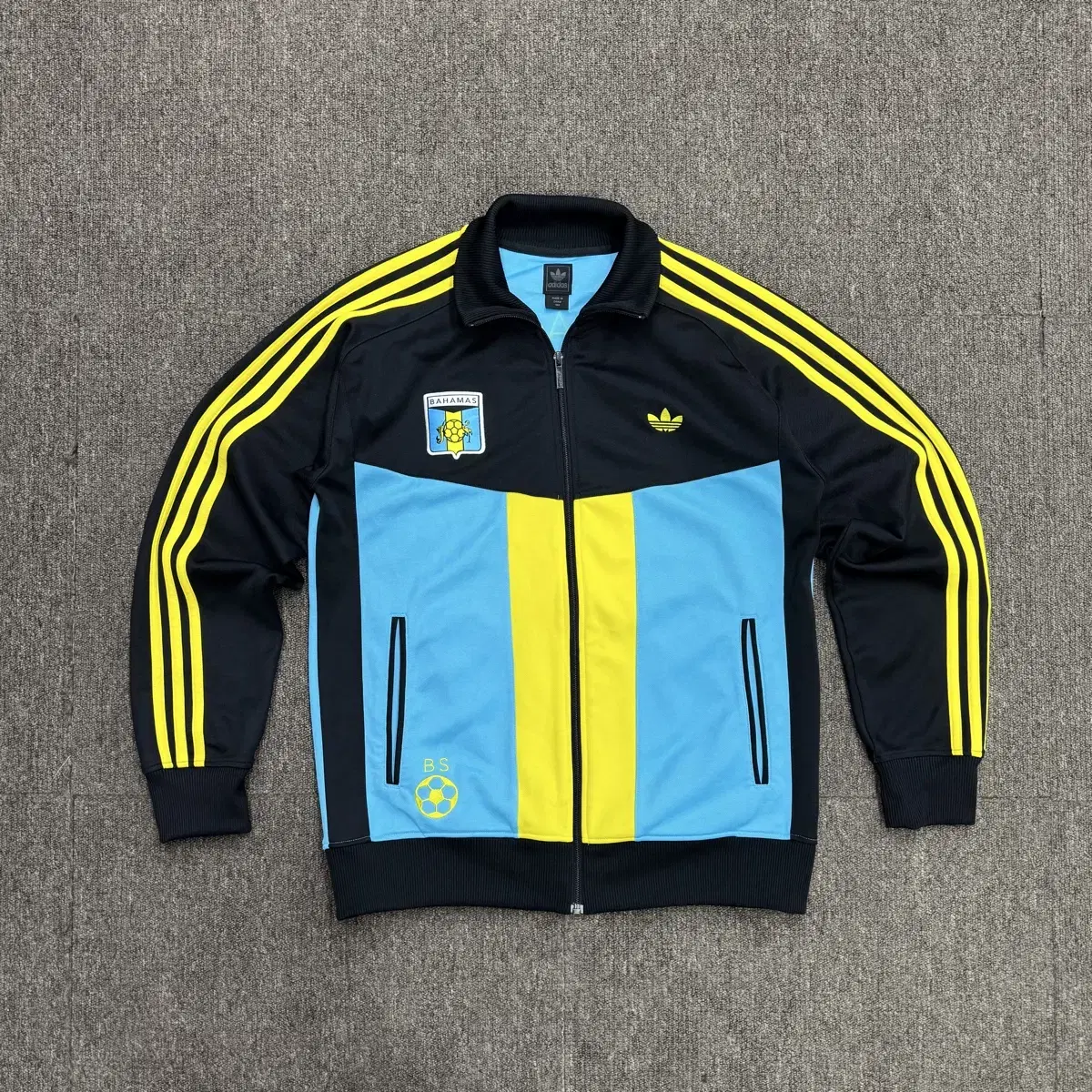 [L] Adidas Bahamas Jersey Track Top Zip Up