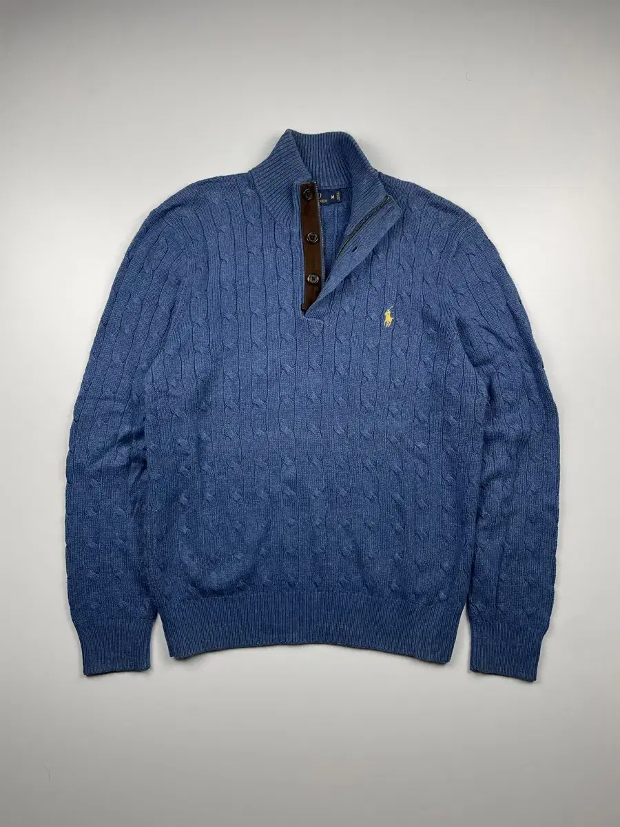 (100) Polo Ralph Lauren Tussah Silk Half Zip Cable Sweater