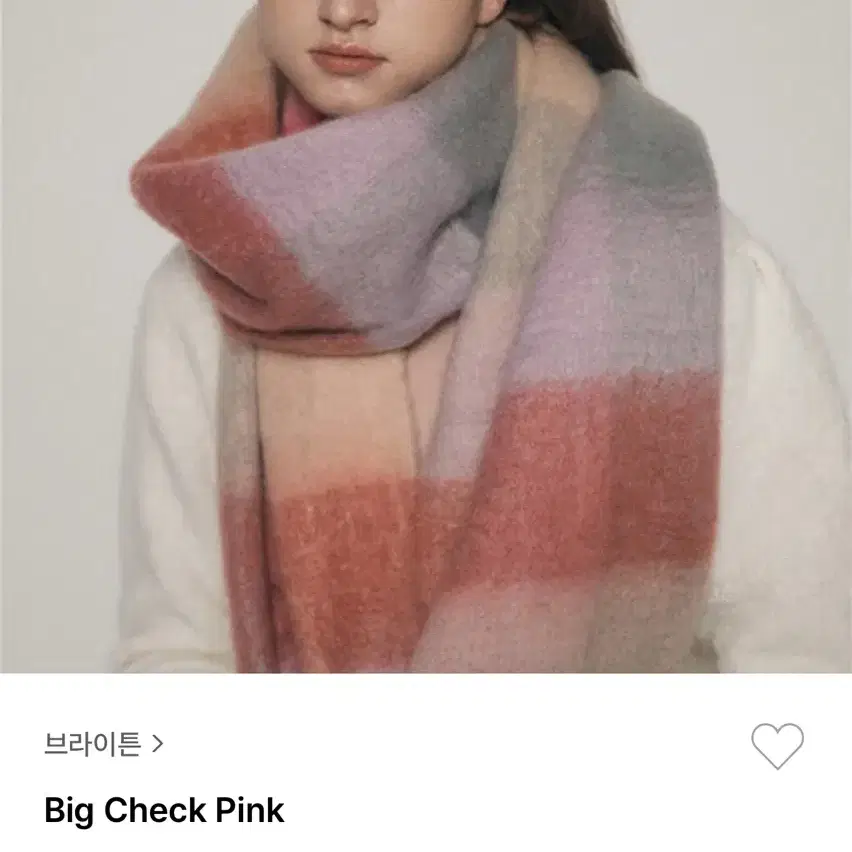 빅 체크 핑크 머플러 Big check pink muffler