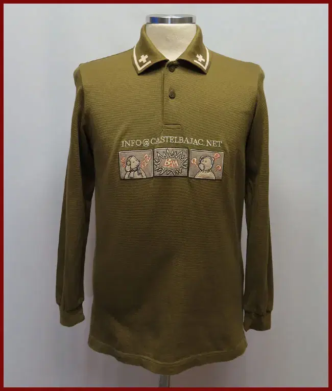 Castelbajac/khaki kara t-shirt/90 size/button closure(C-6)