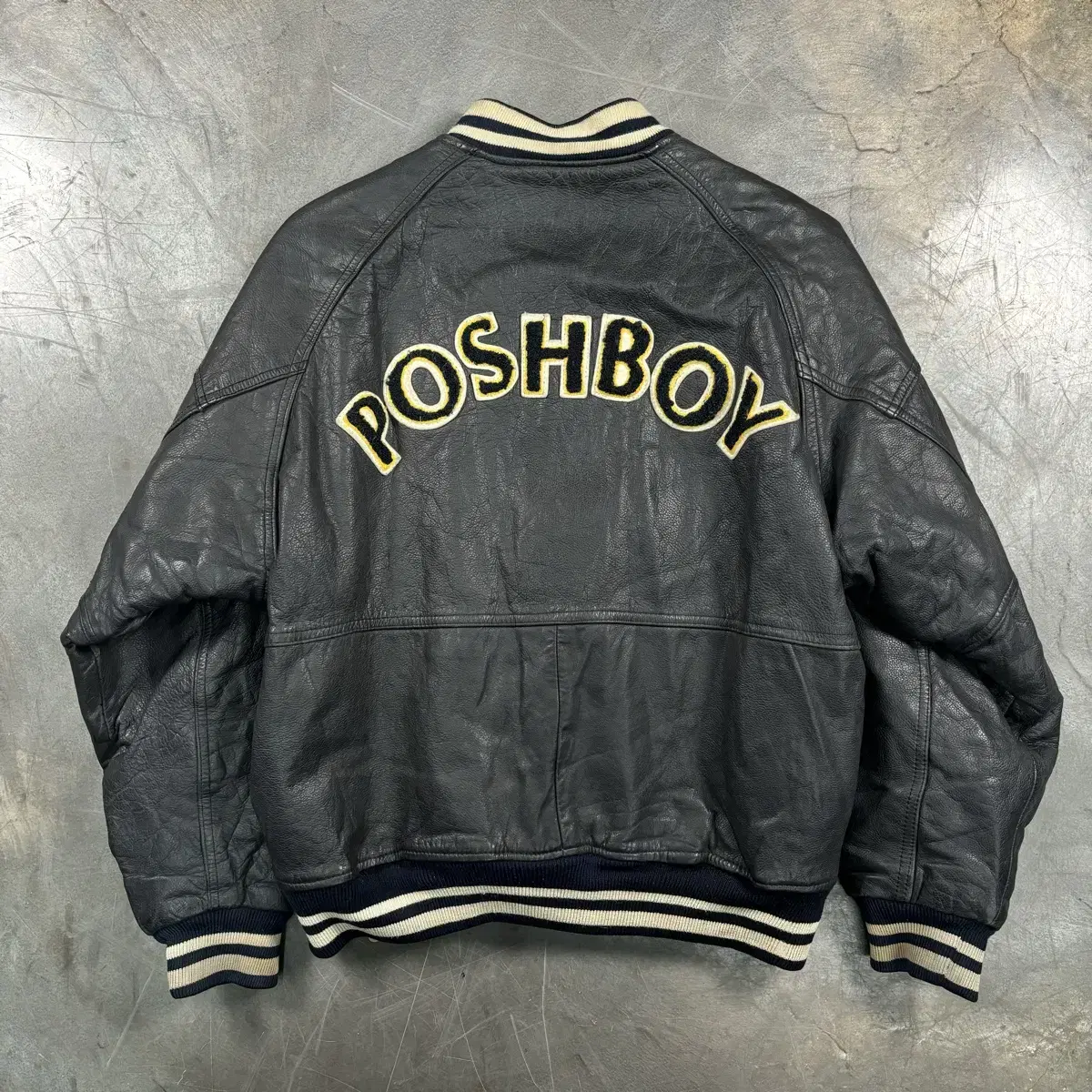 Posh Boy Cowhide and Leather Varsity Jacket