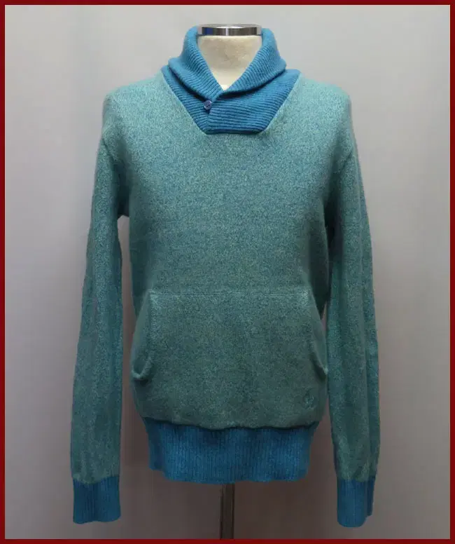 Hedges/light haneul kara neck knit/100 size/button closure(D-8)