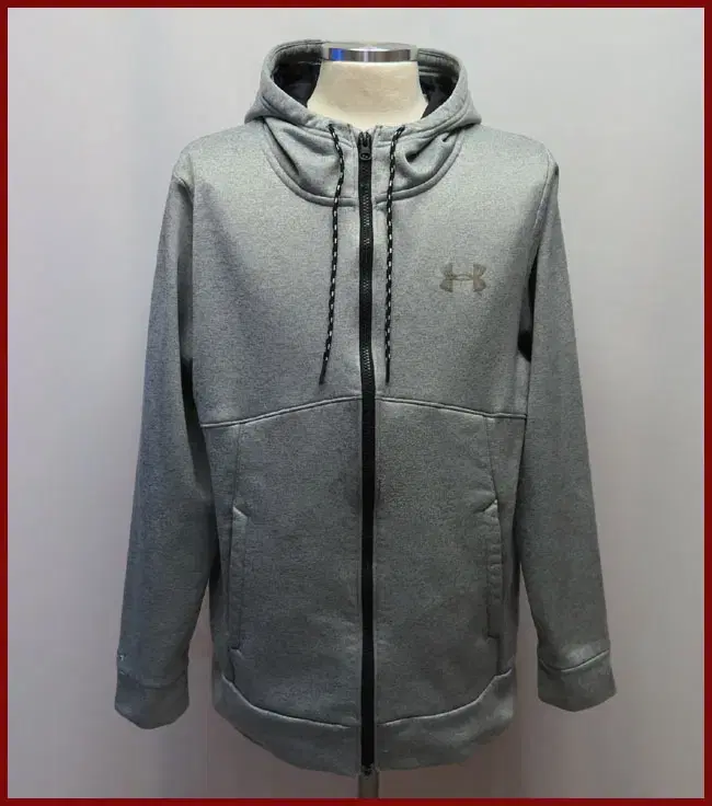 Under Armour/Gray Brushed Hoodie Zip-Up/100 size/basting (C-7)