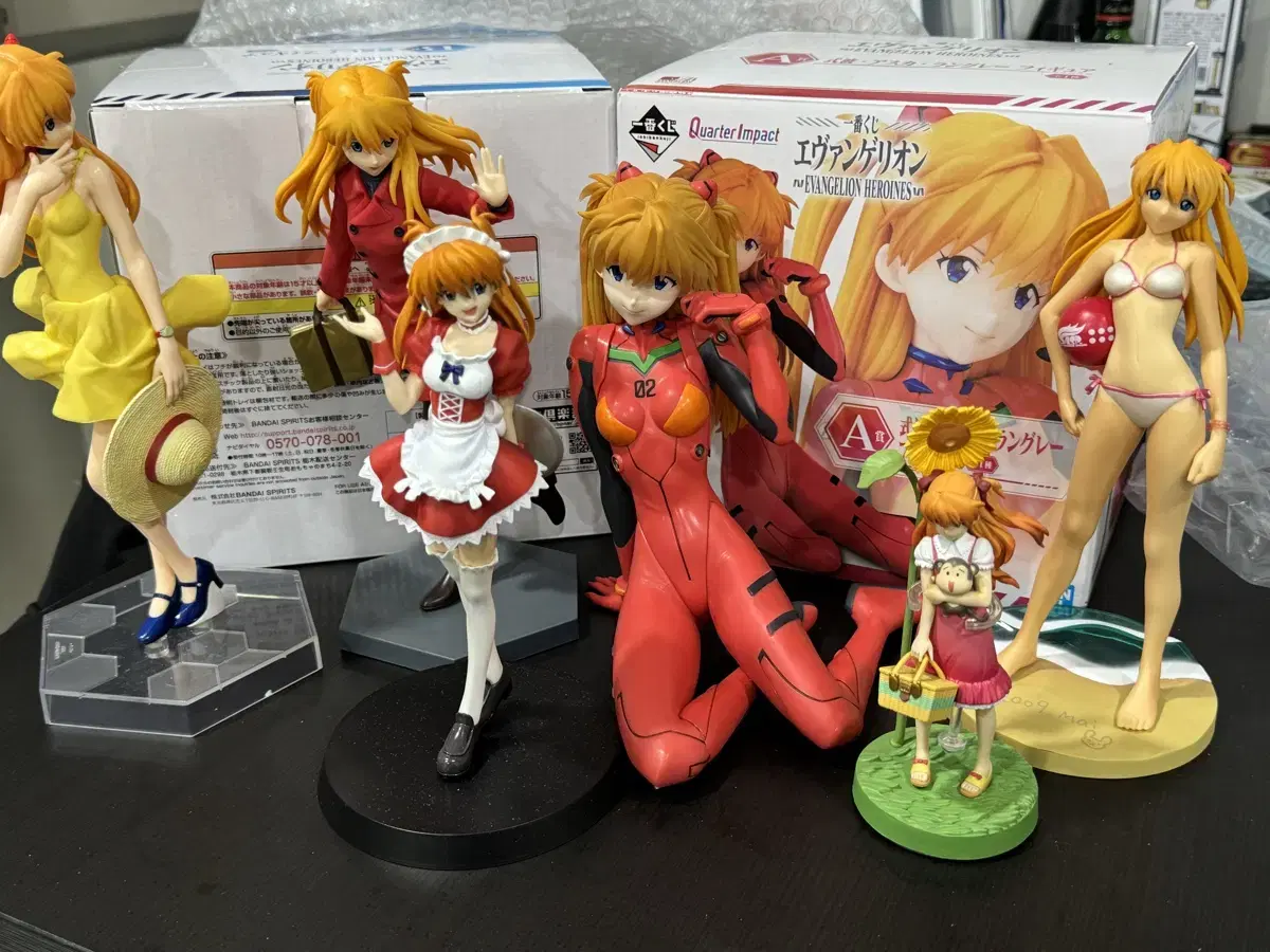 7 Evangelion Lang Gray Asuka Figures