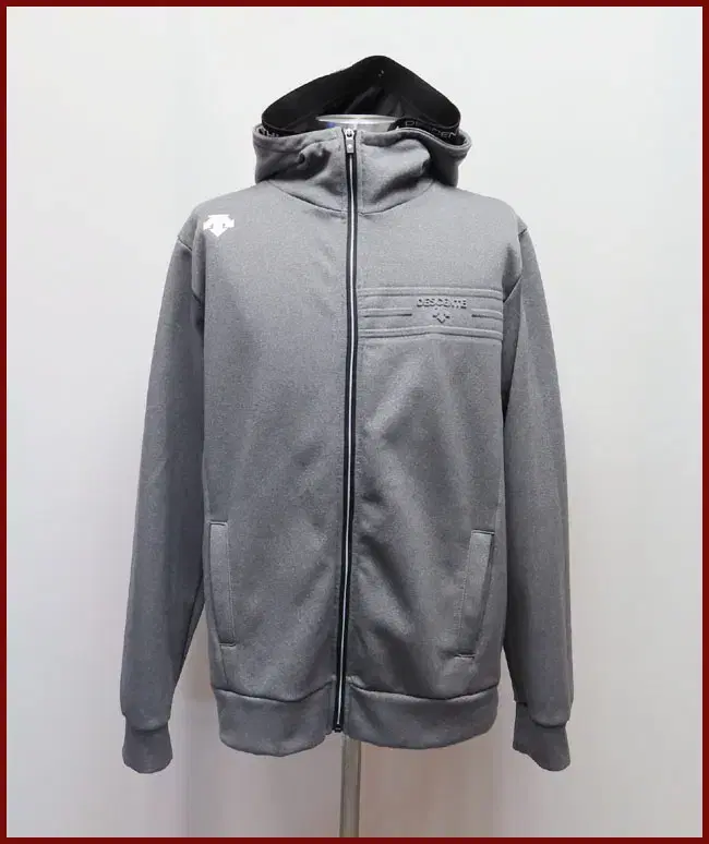 Descent/Gray Brushed Hoodie Zip-up/105 size/basting (C-7)