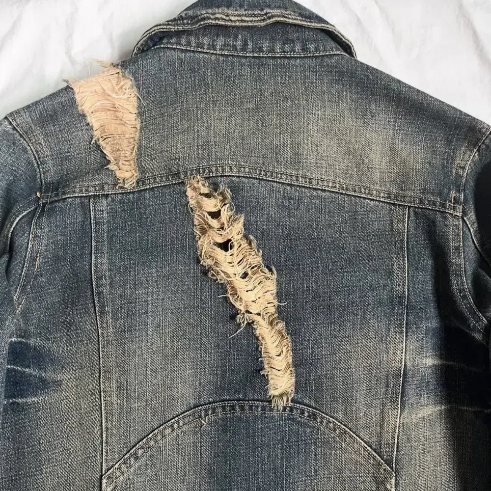 00s Archive Distressed Denim Jacket