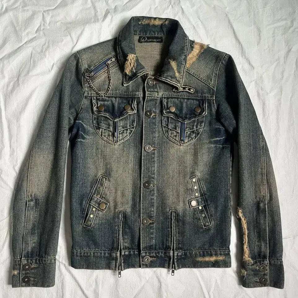 00s Archive Distressed Denim Jacket