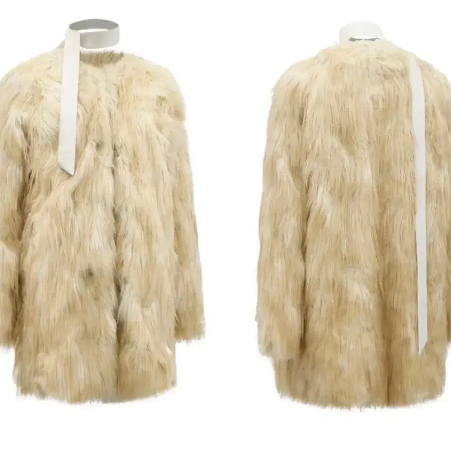 나체 퍼 코트 그레이 nache shaggy faux fur coat