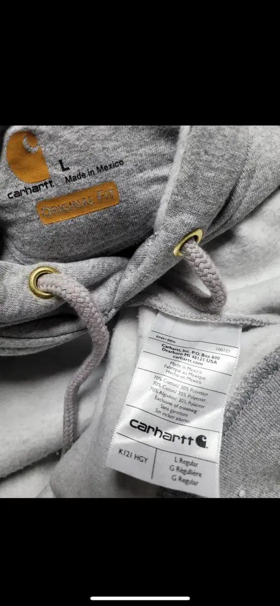 Calhart Grey Midweight Hoodie L Regular Size POL1055/D