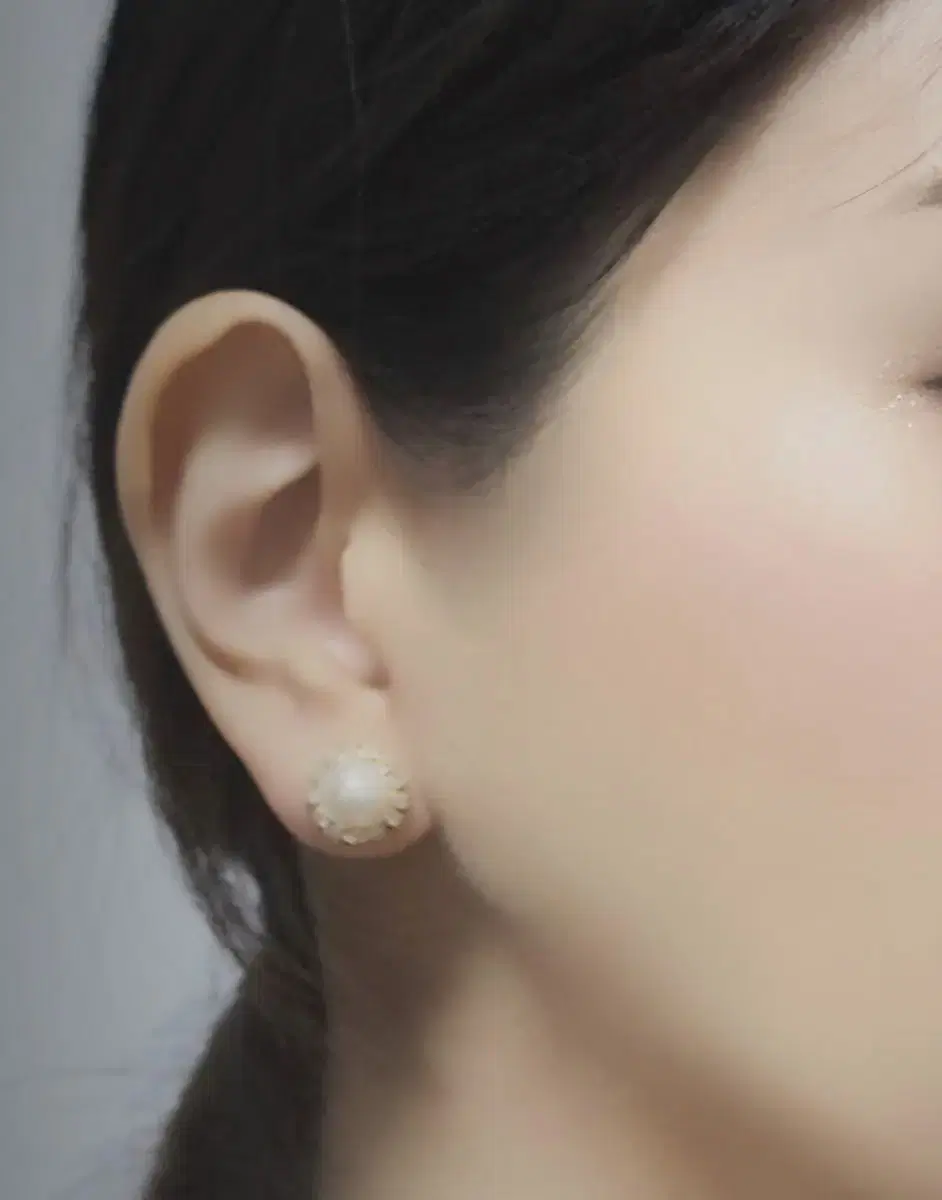 NEW)14kgp Flower Jinzu Cubic Earrings