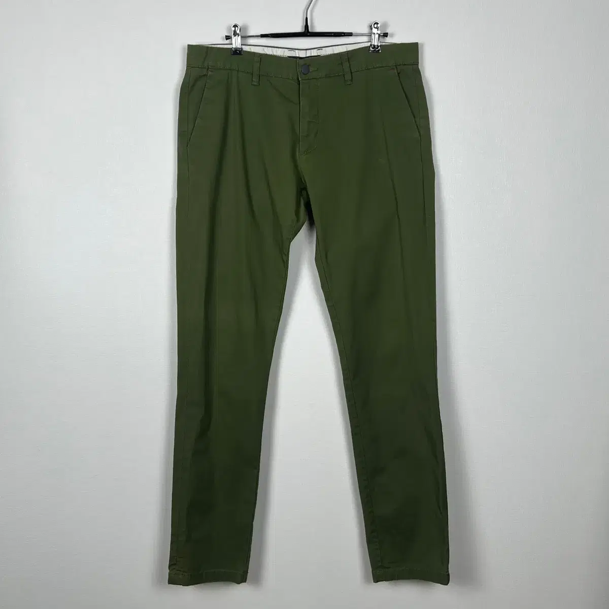 Zara/Span Khaki Slim Fit Cotton Trousers Men's 88 XL/Laden