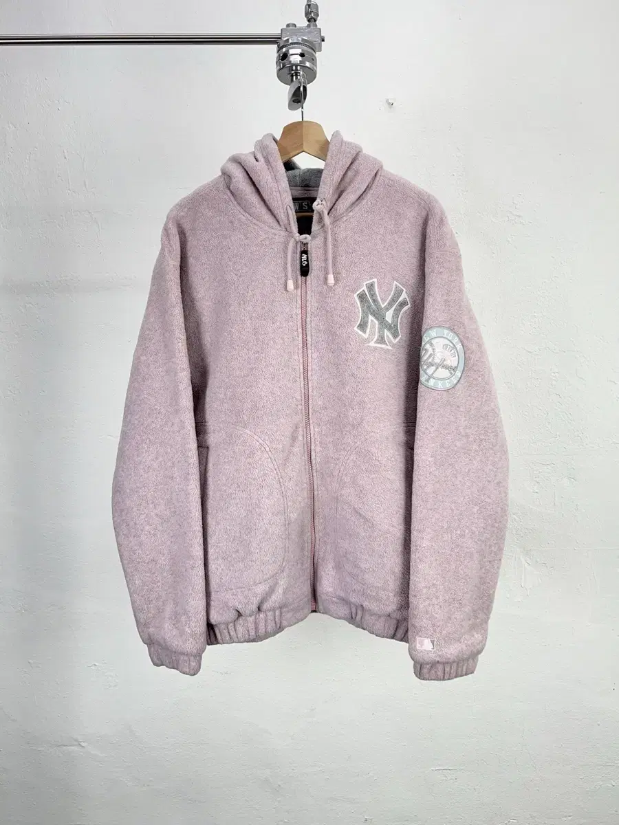 MLB WWS Light Pink New York Yankees Fleece Hoodie Jacket