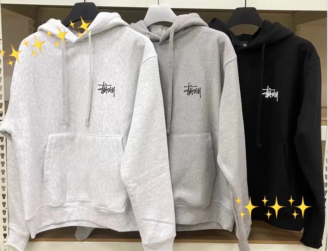 Limited quantity) Stussy Basic Brushed Hoodie 3 Colors