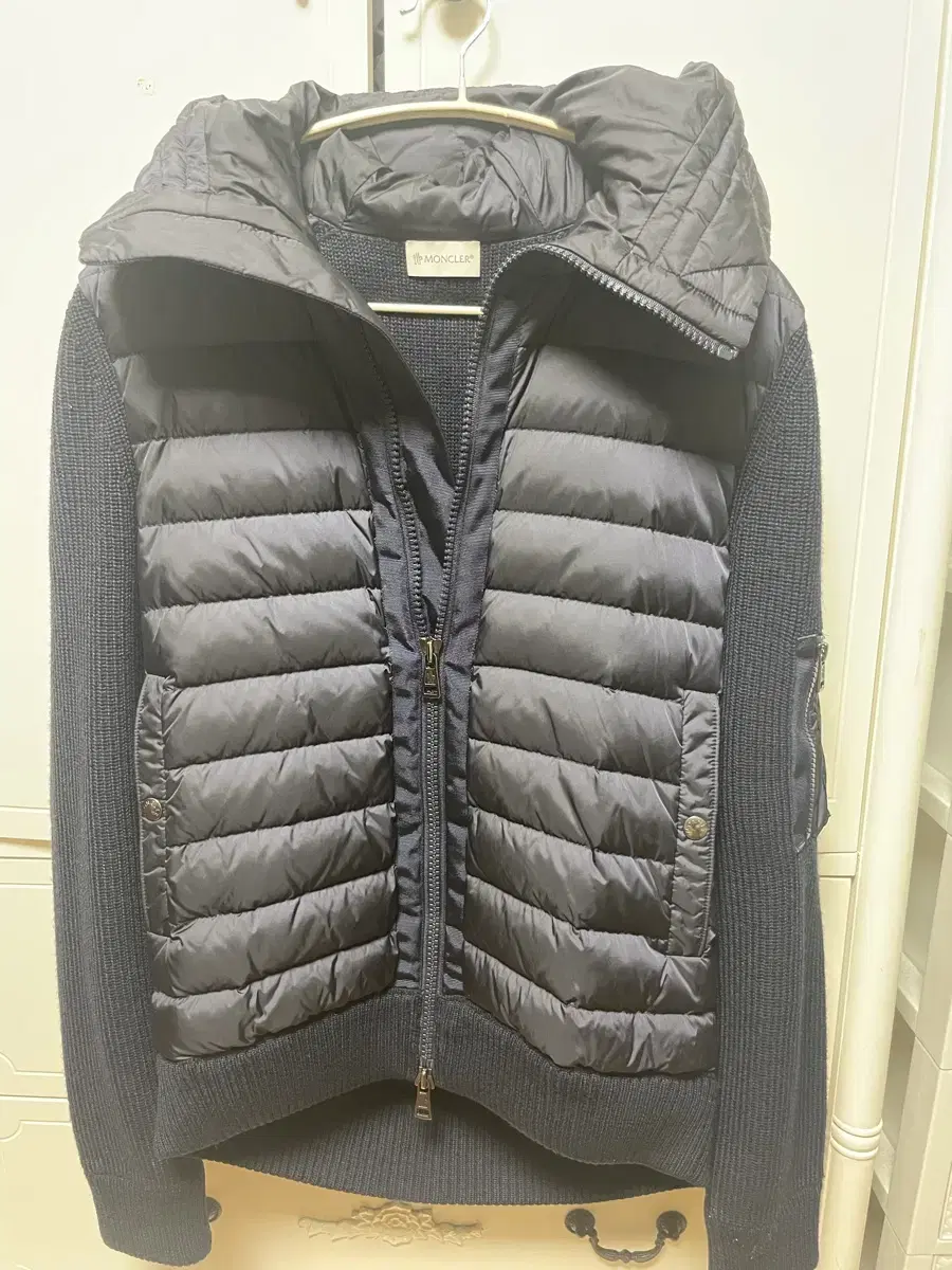 Moncler knit padded hooded zip-up