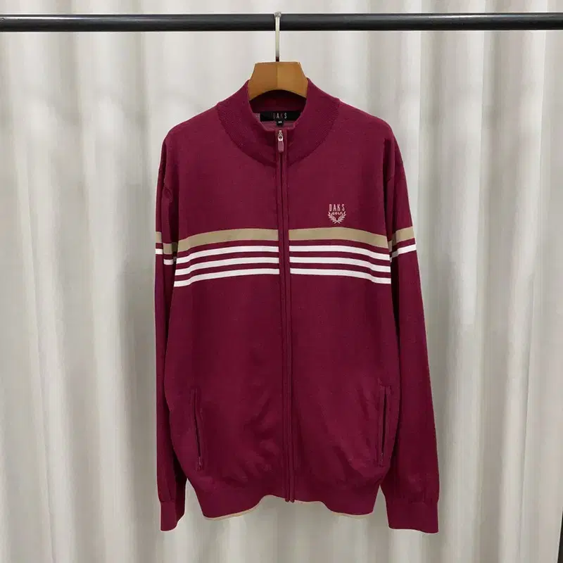 Daks Logo Casual Burgundy Knit Zip-up 100 S04619