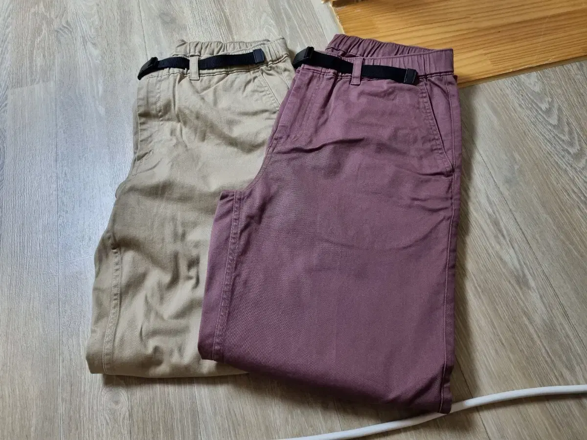 [New] Plain Tapered Webbing Belted Pants