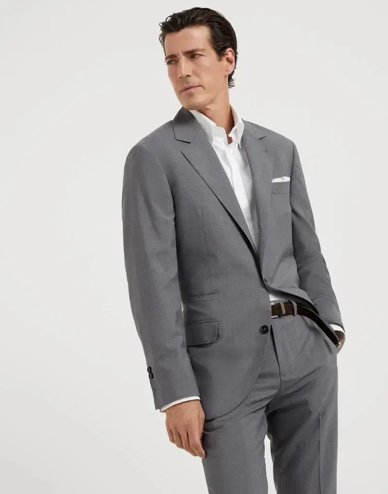 Brunello Cucinelli New Gray Wool Blazer Jacket