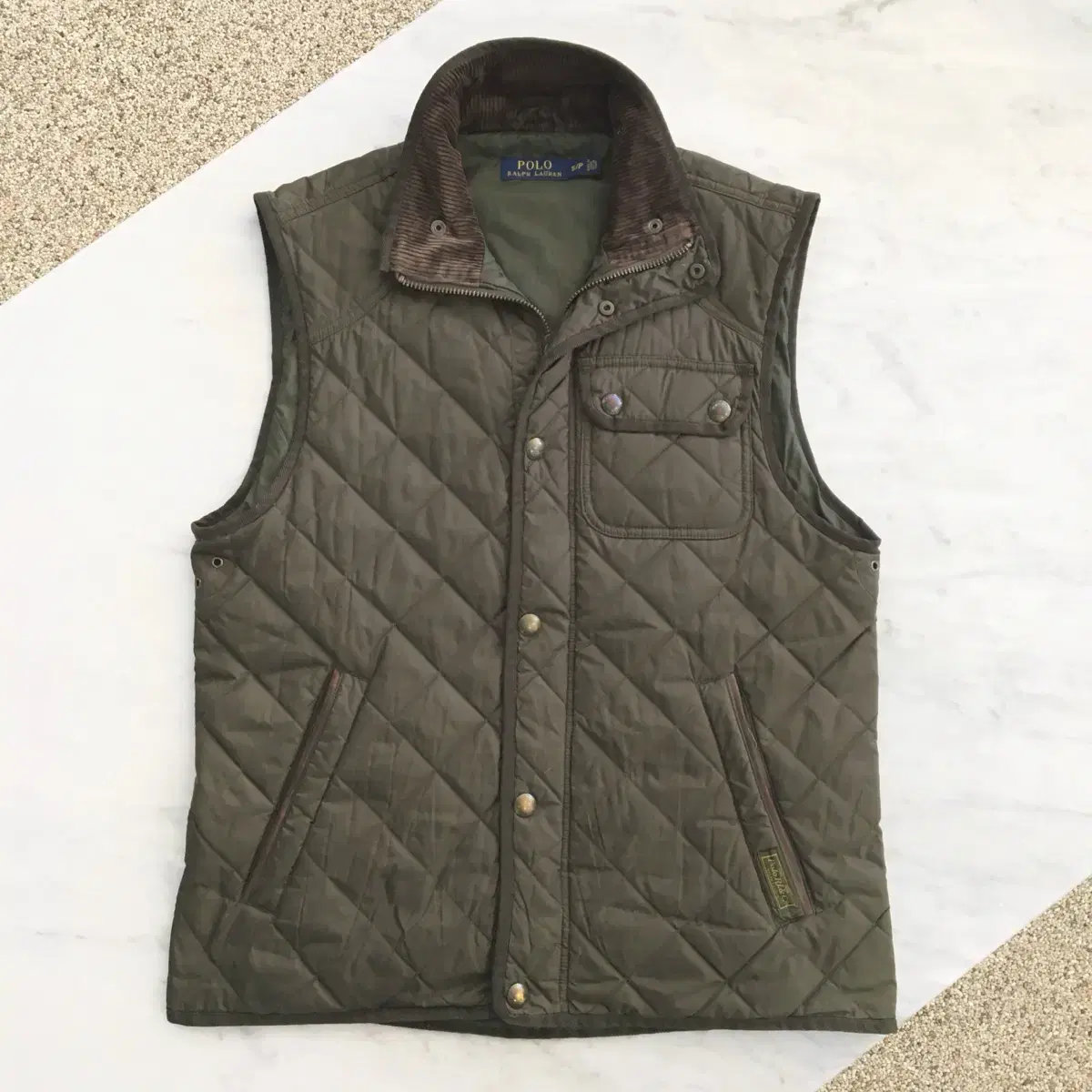 Polo Ralph Lauren Deep Khaki Quilted Vest Men's Size 105