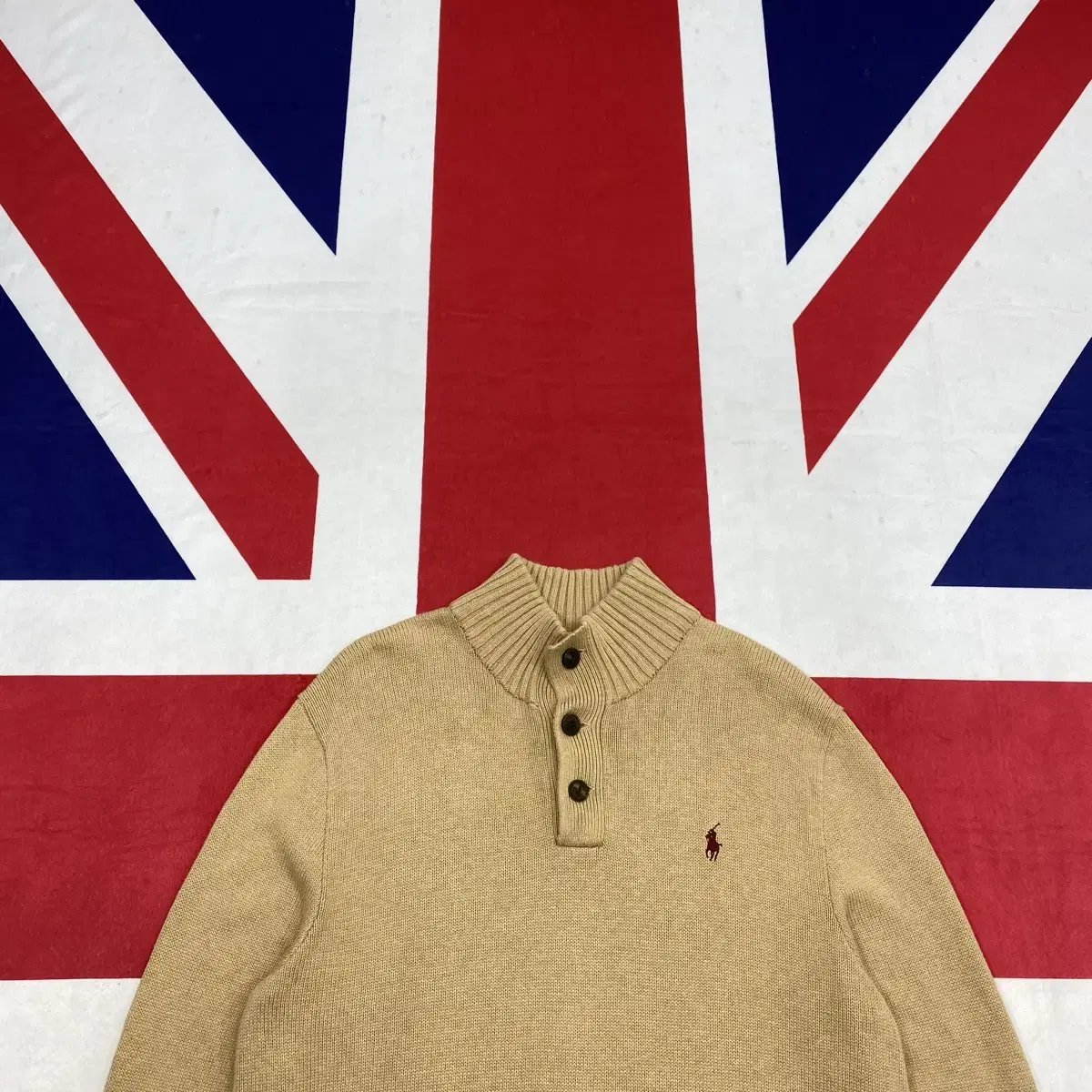 Polo Henley Neck Knit L