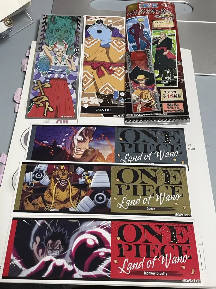 ONEPIECE Wanokuni Long Sticker Bookmark Rare / Jingbe Yamato Luffy King Queen Drae