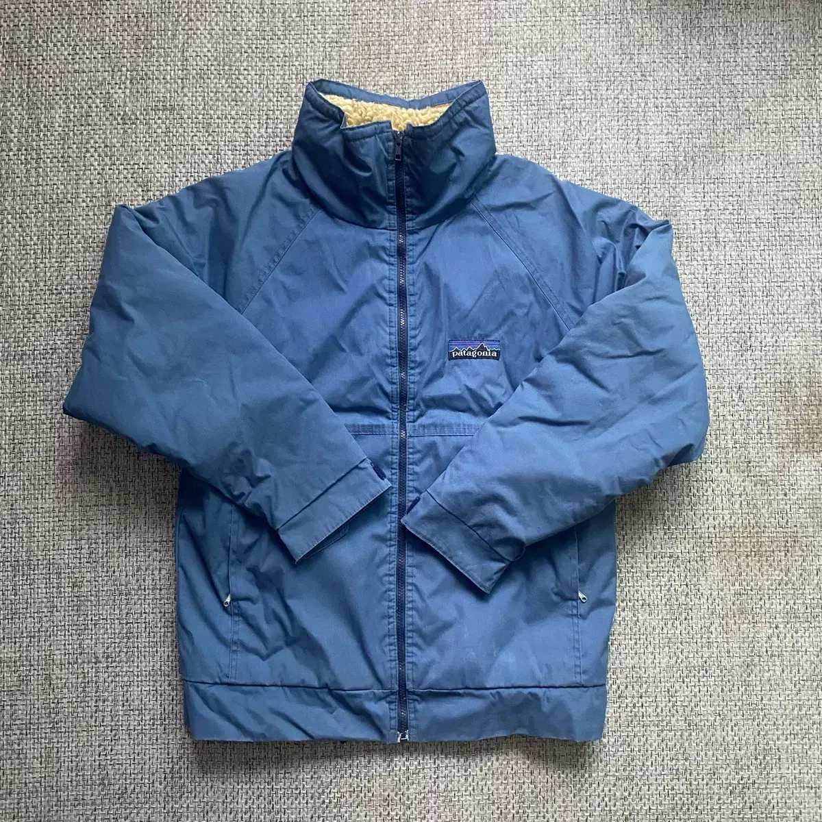 Patagonia 1970s Decatag Nylon Shell Pile Bomber Jacket bloo M