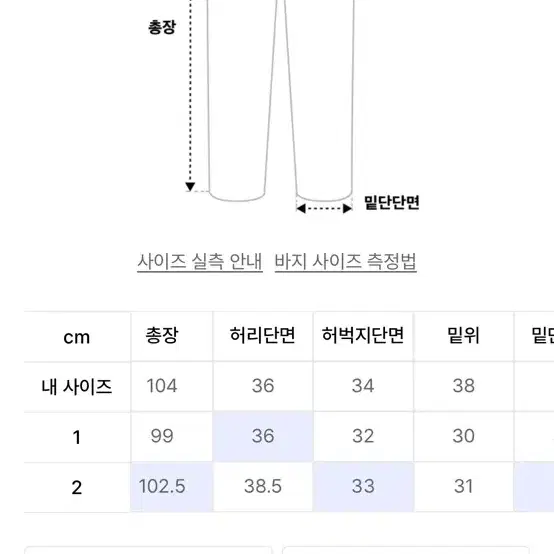 아캄 데님팬츠 1사이즈