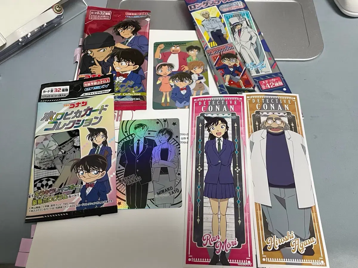 detectiveconan hologram holofica metal kard longsticker bookmarks lan conan haibara