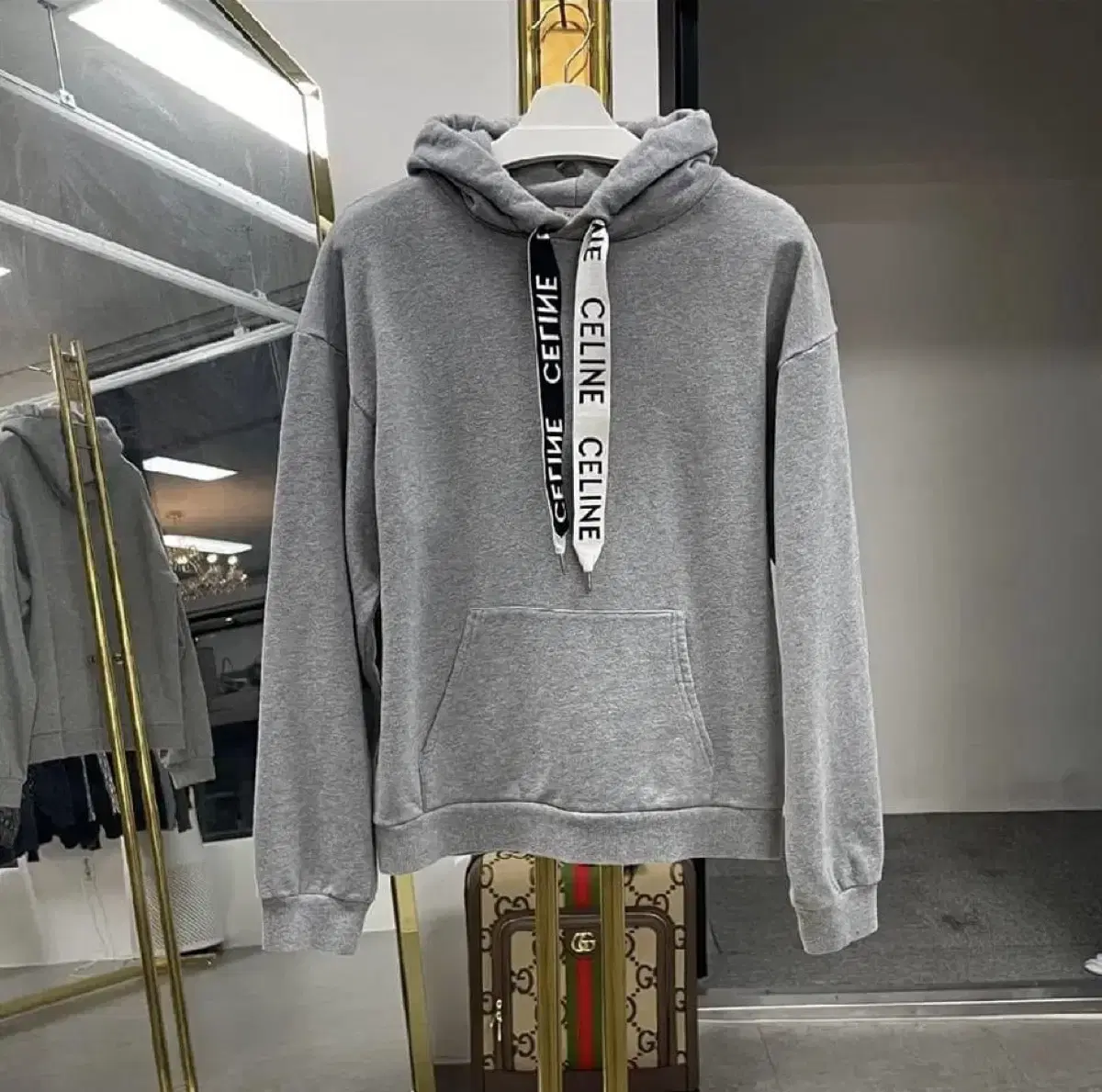 [Good Condition/M]Seline Cashmere Hoodie M Gray