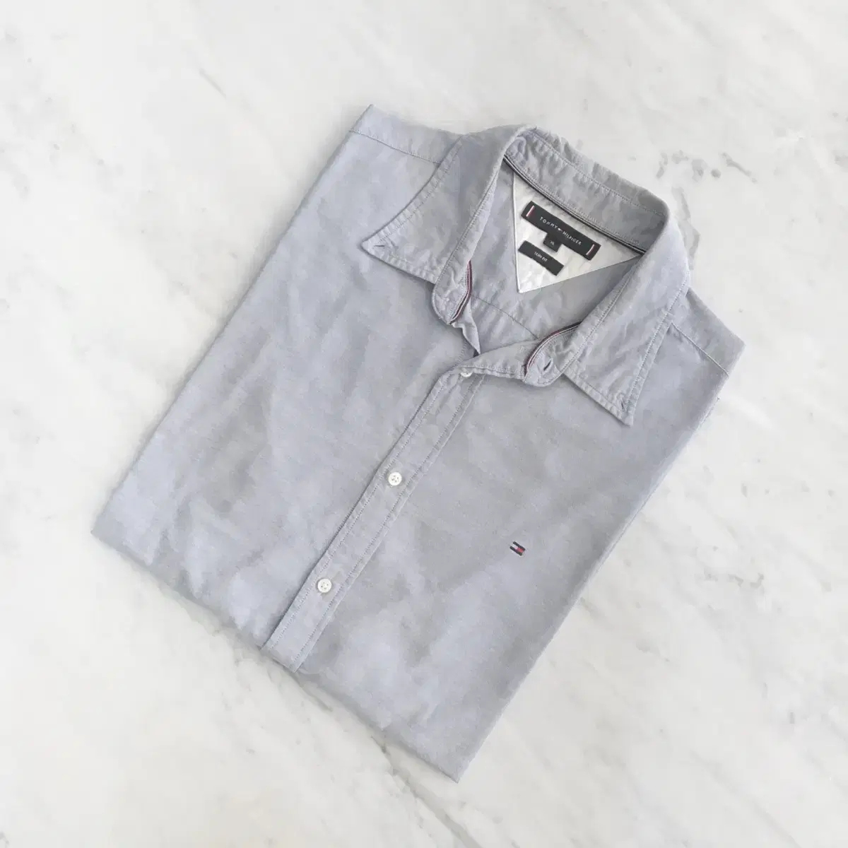 Tommy Hilfiger Grey long-sleeved cotton shirt men's size 110