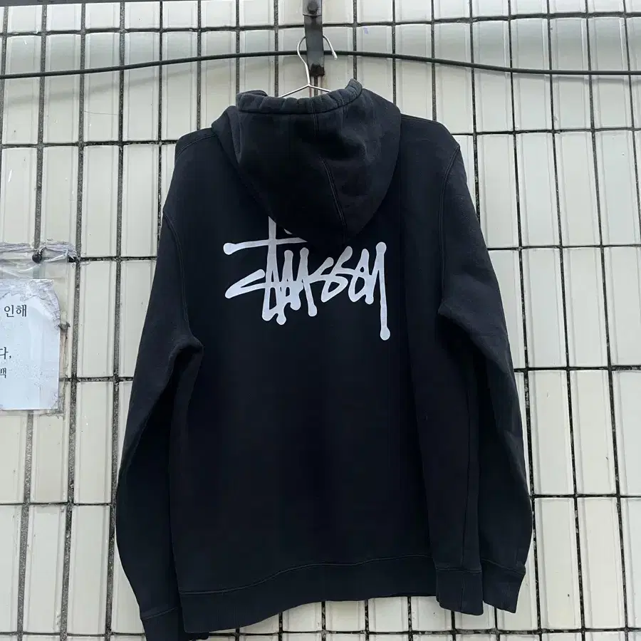 [L]스투시 베이직 빅로고 후드티 블랙 Stussy