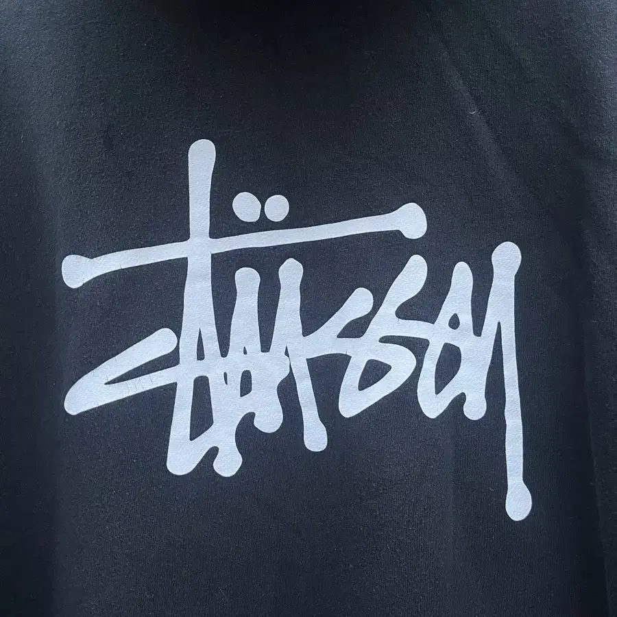 [L]스투시 베이직 빅로고 후드티 블랙 Stussy