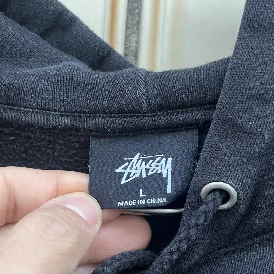 [L]스투시 베이직 빅로고 후드티 블랙 Stussy