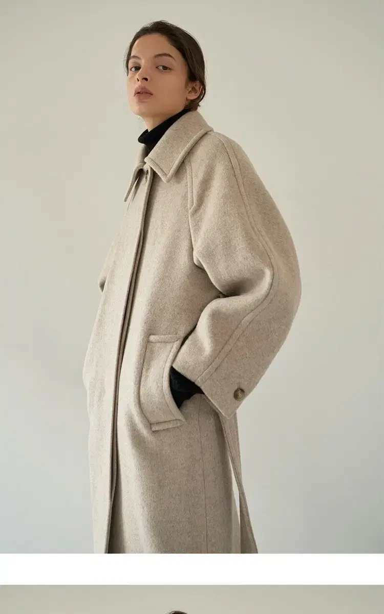 모한 TTW CASHMERE SINGLE BUTTON COAT 오트밀 S