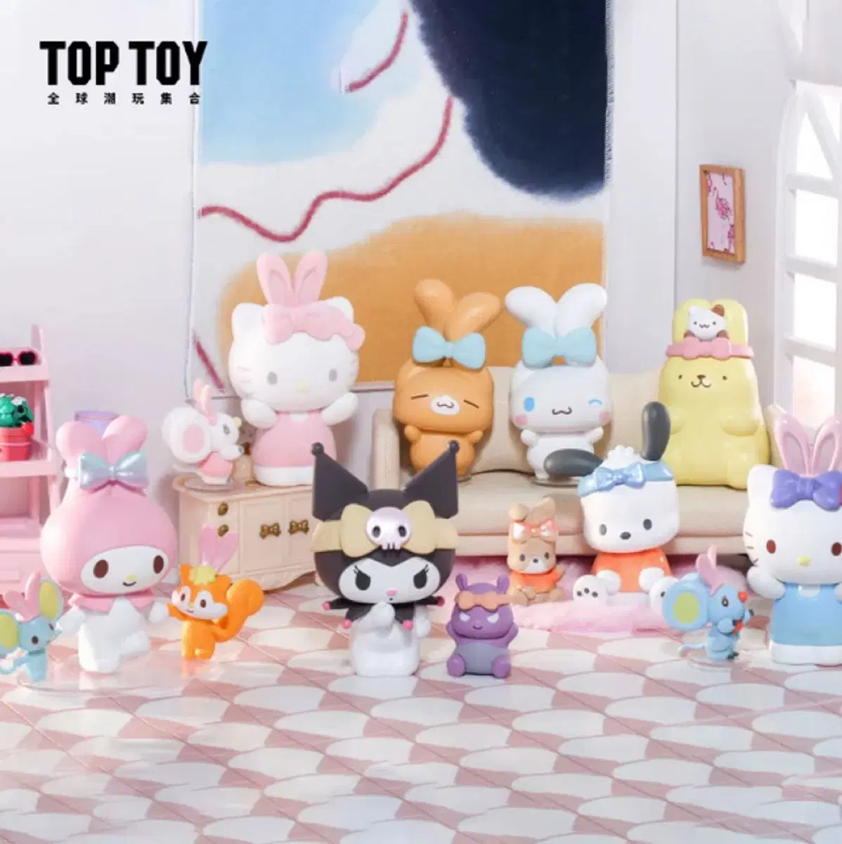 ToolsBuncheol| Sanrio Warm Ear Figures Mamel Hello Kitty Kuromi Pochaco Pompompurin