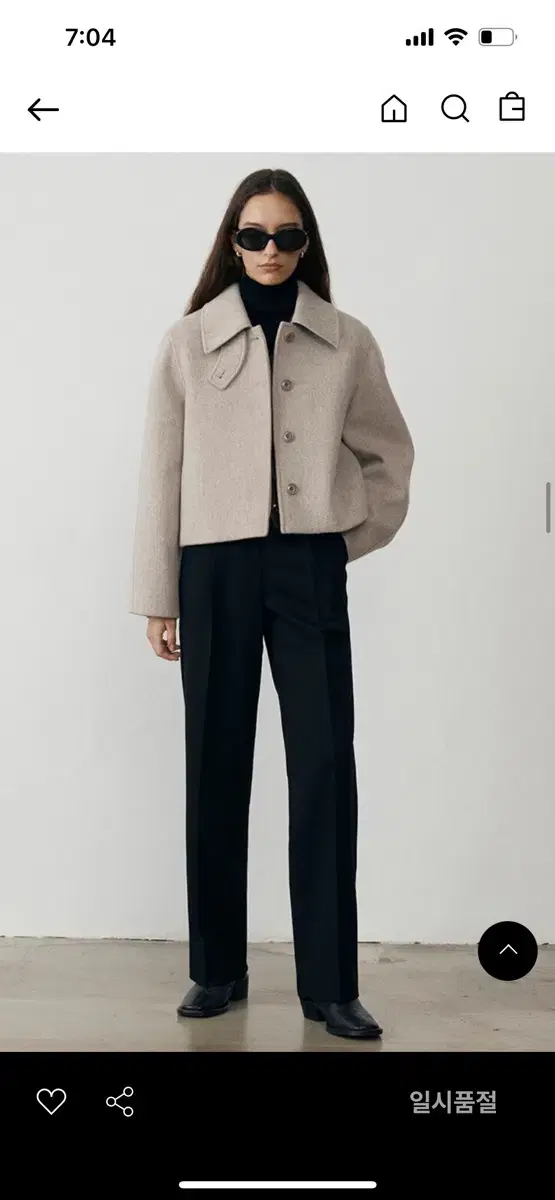 crop single wool coat