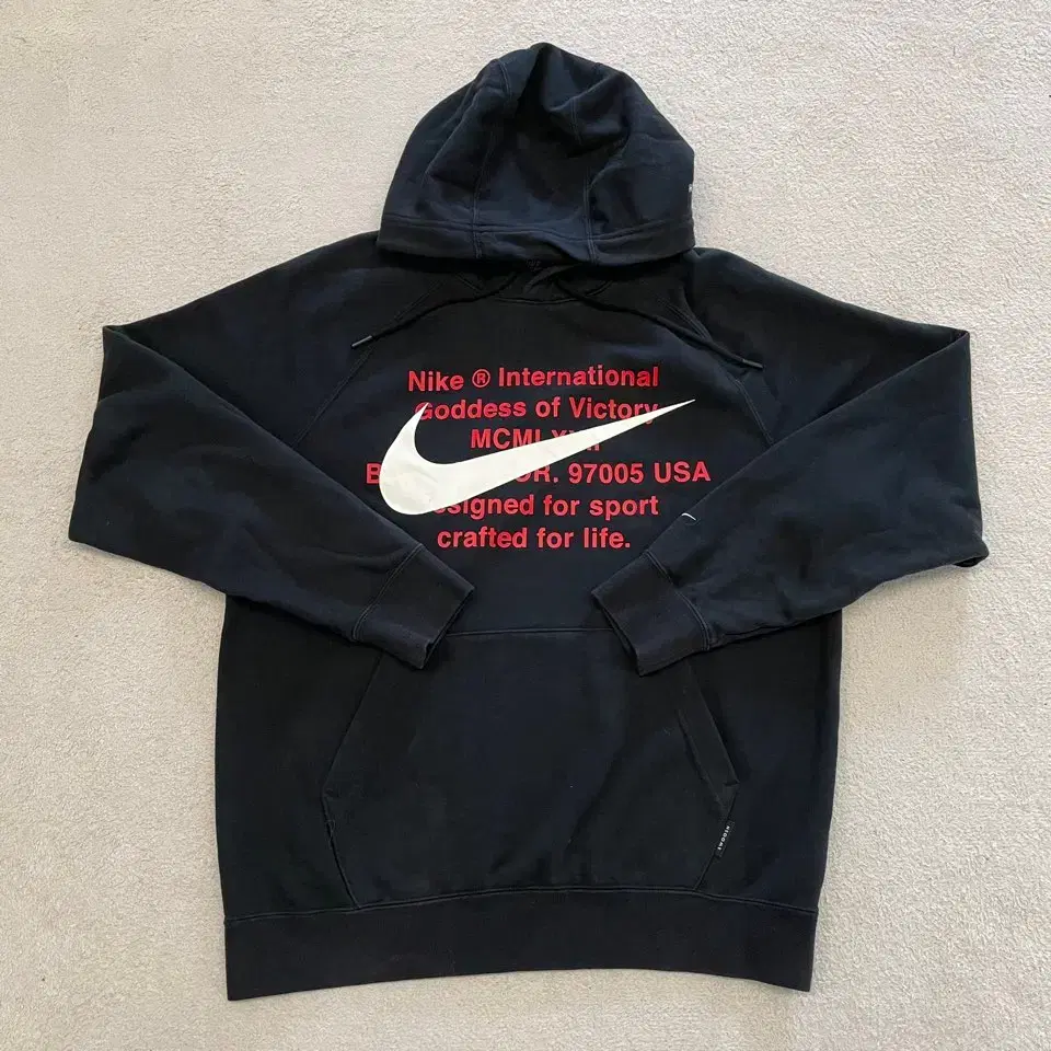 Nike Doubleswoosh Black Hoodie 100% Cotton