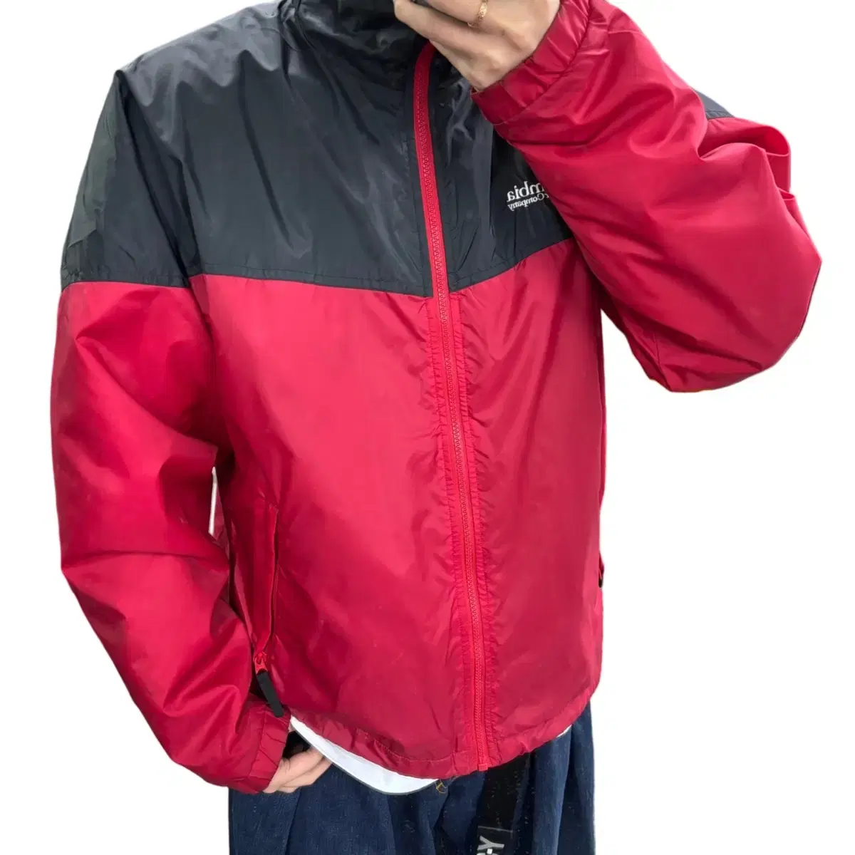 M-L Columbia Two-Tone Fleece-Lined Windbreaker