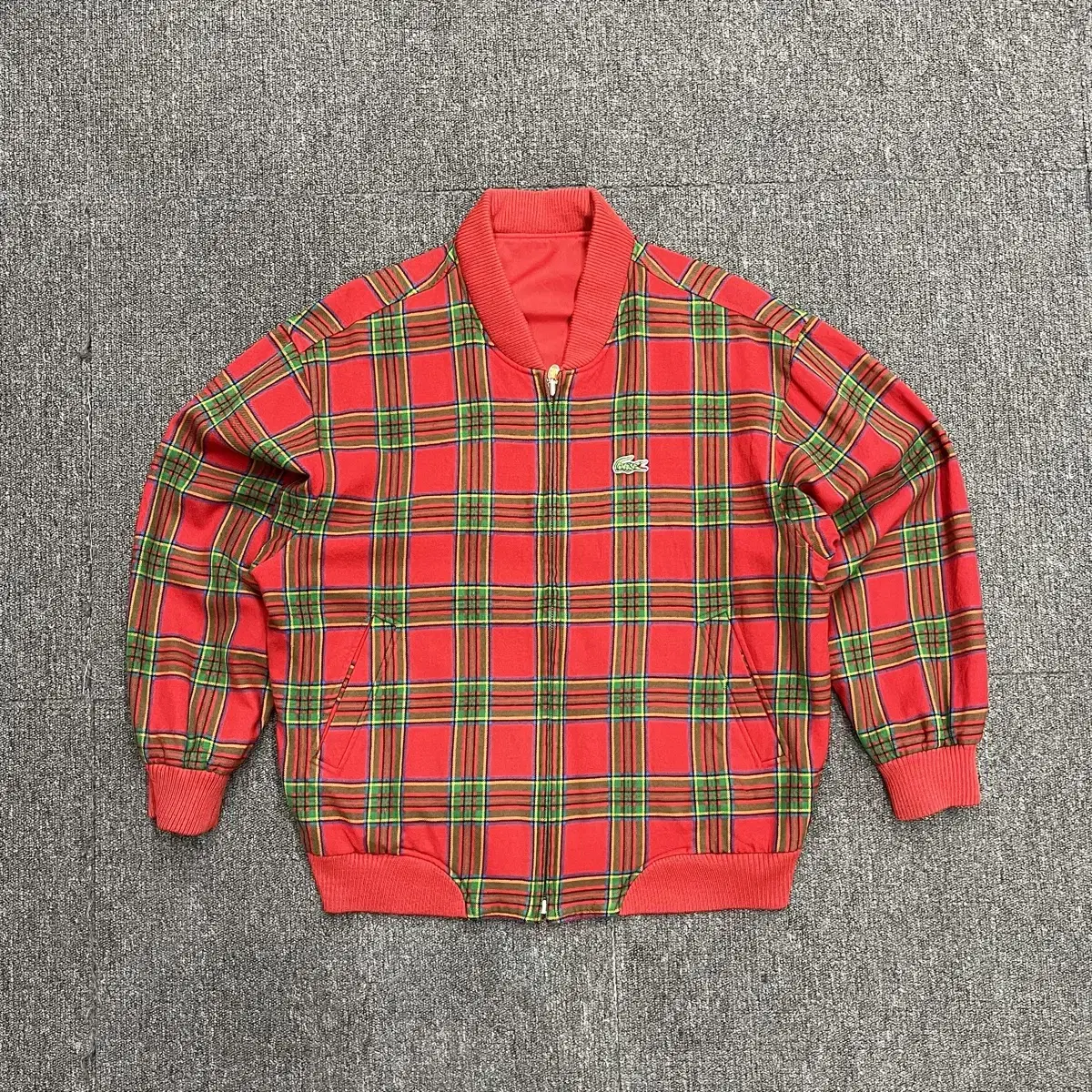 (L) 90s Lacoste Tartan Check Reversible Bloomers Jacket