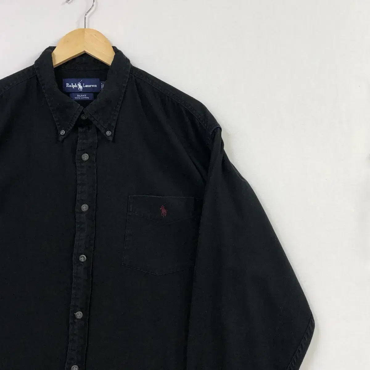 XL Polo Black Solid Cotton Shirt