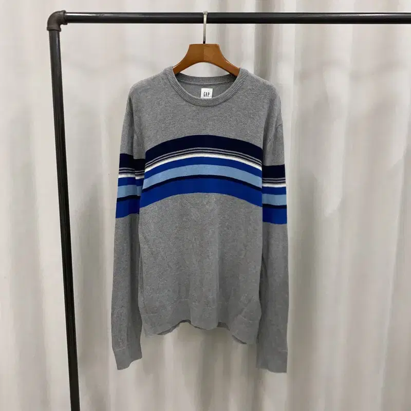 GAP GAP Gray Stripe Men's Knit 100 A06883