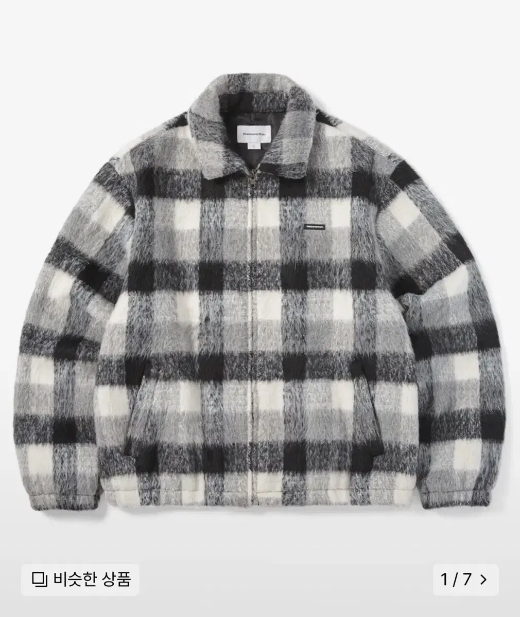 [L] This Is Never That Brushed Check Zip Jacket