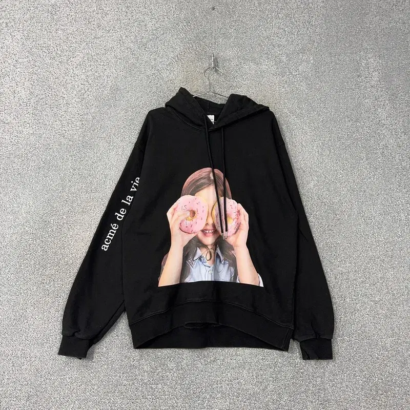 ADLV Printed black hoodie with akmedrabi 2TKDLWM