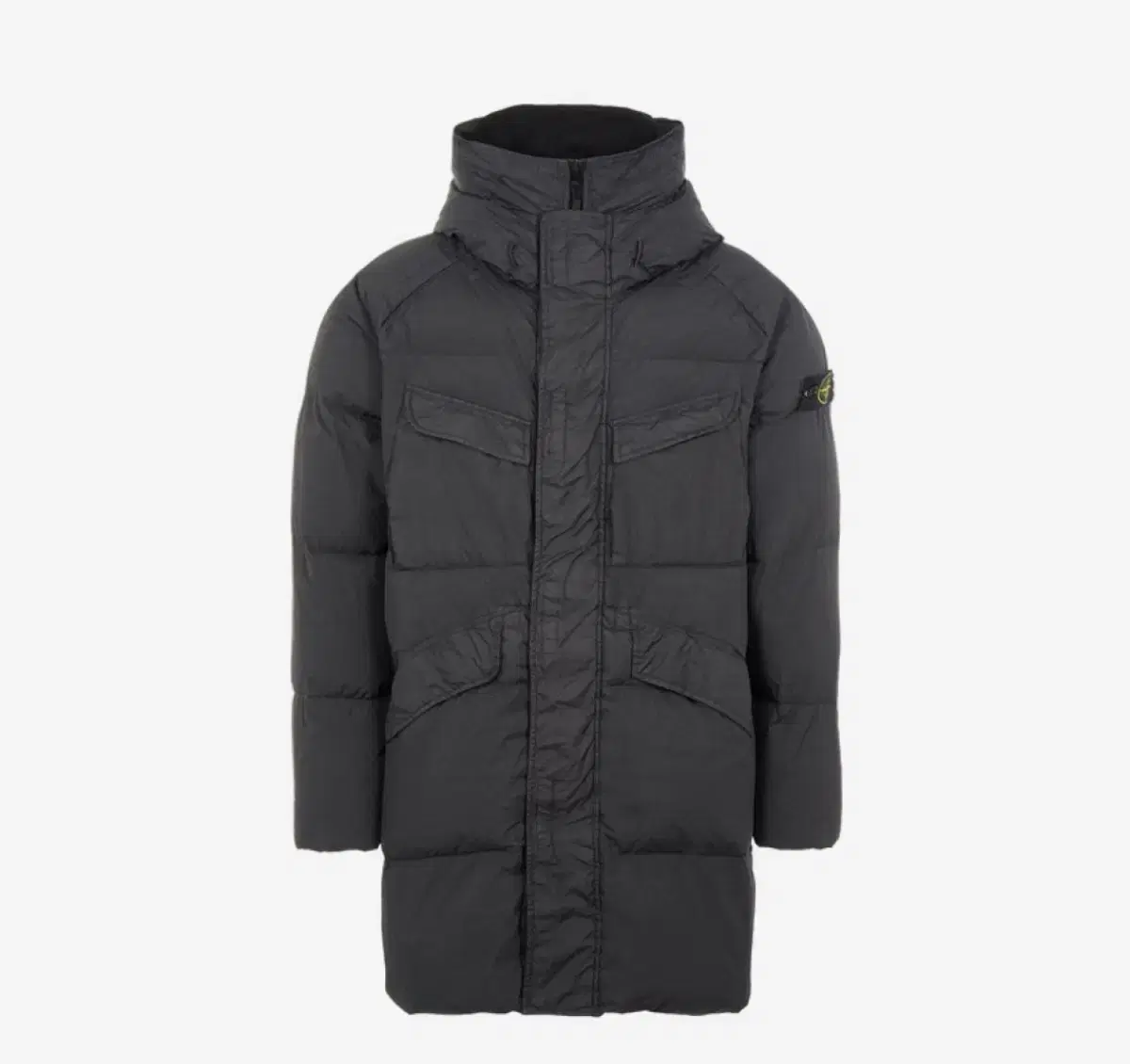 Stone Island 70123 Crinklapps Hooded Long Down Jacket Black - 22FW