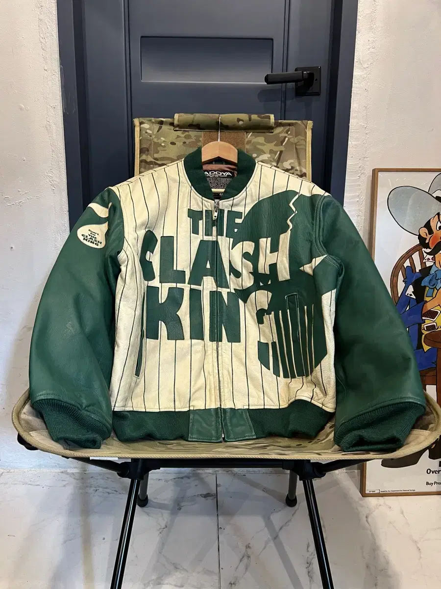 KADOYA CLASH KING LEATHER Kadoya Leather Stadium Jacket