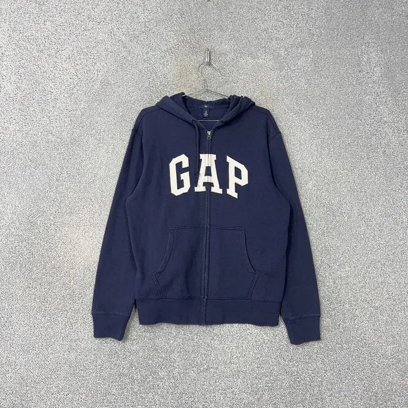 Gap Embroidered Navy Hooded Zip-Up M